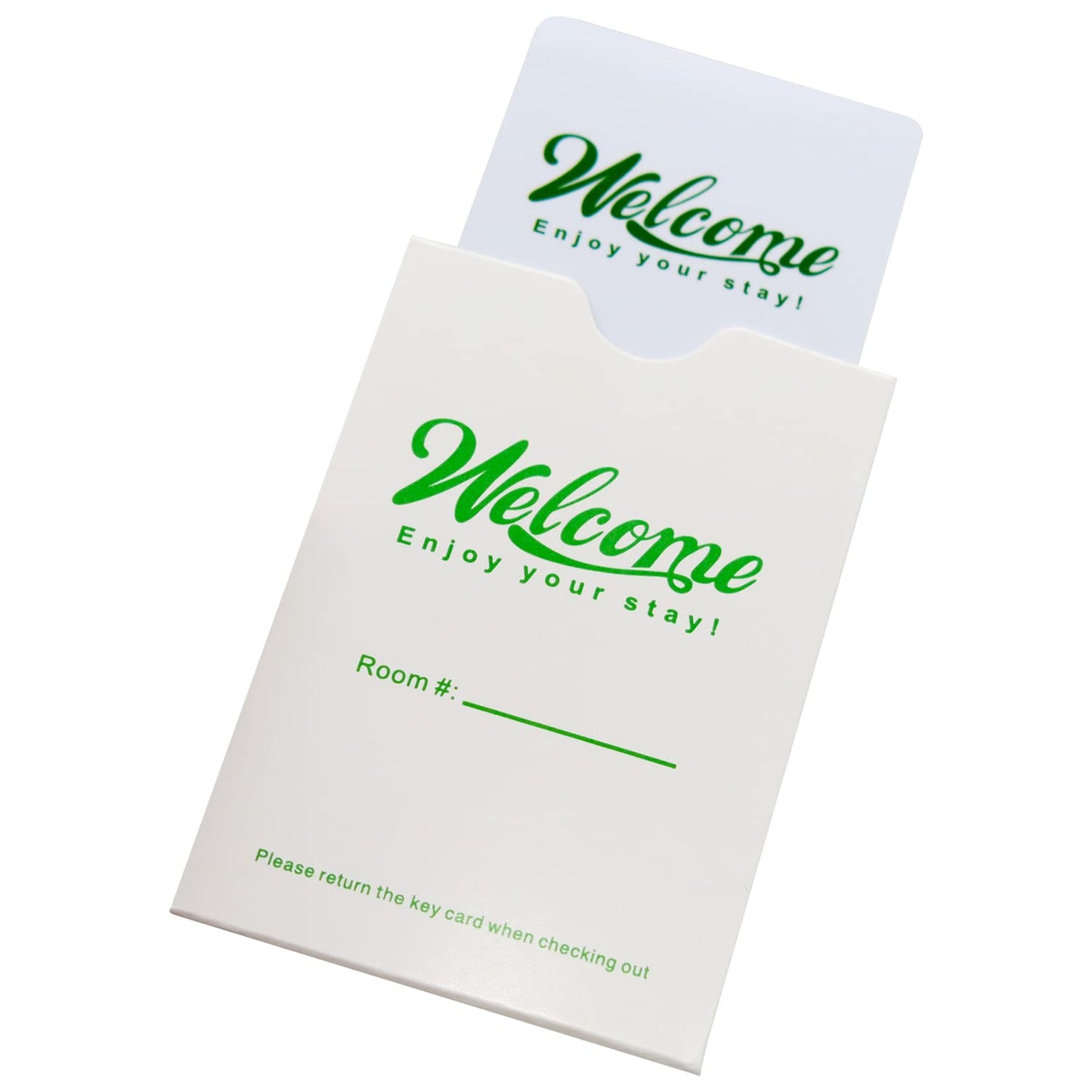 Gialer 250 Pack Hotel & Motel Key Cards Welcome Enjoy Your Stay Card Magnetic Strip Door Card(Green)