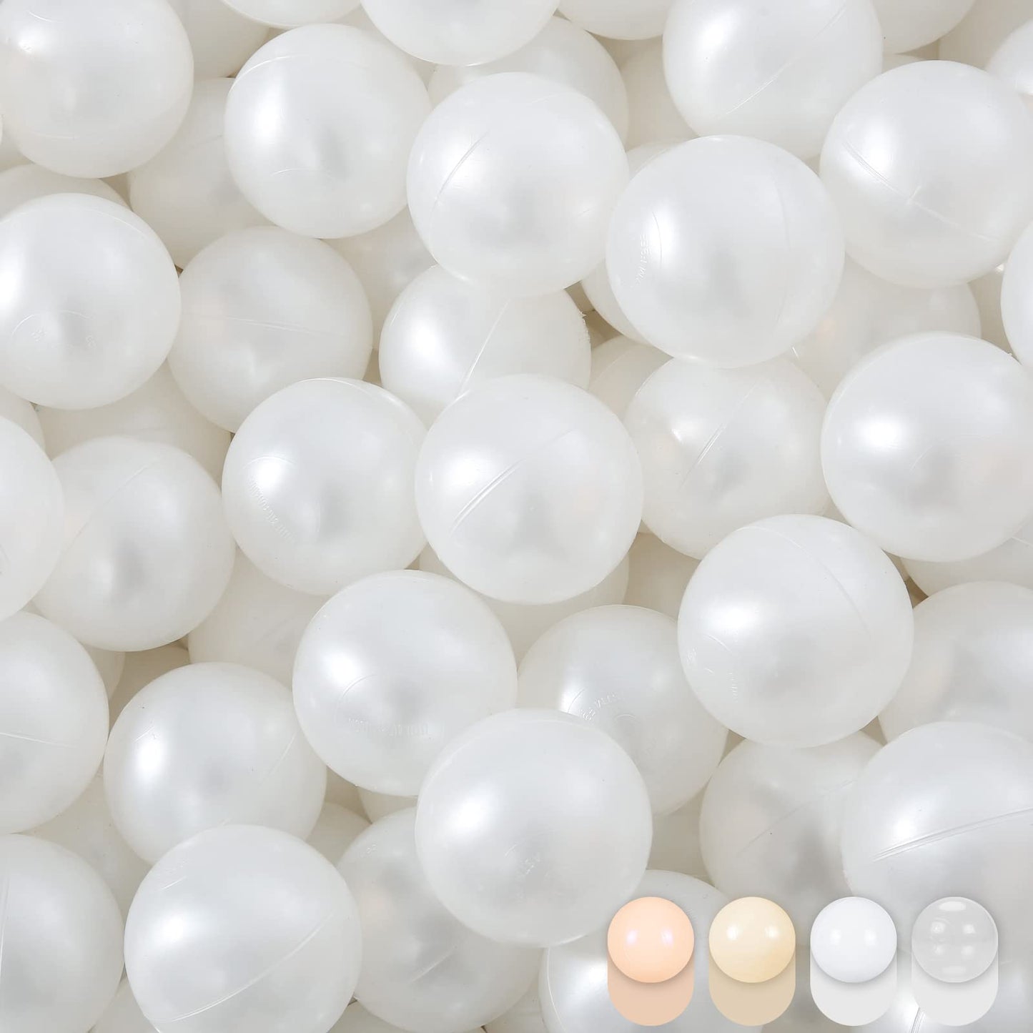 STARBOLO Ball Pit Balls - 2.75inches - Crush Proof Plastic Children's Toy Balls Macaron Ocean Balls Play Balls for Birthday Party Games Pool (Pearl White).