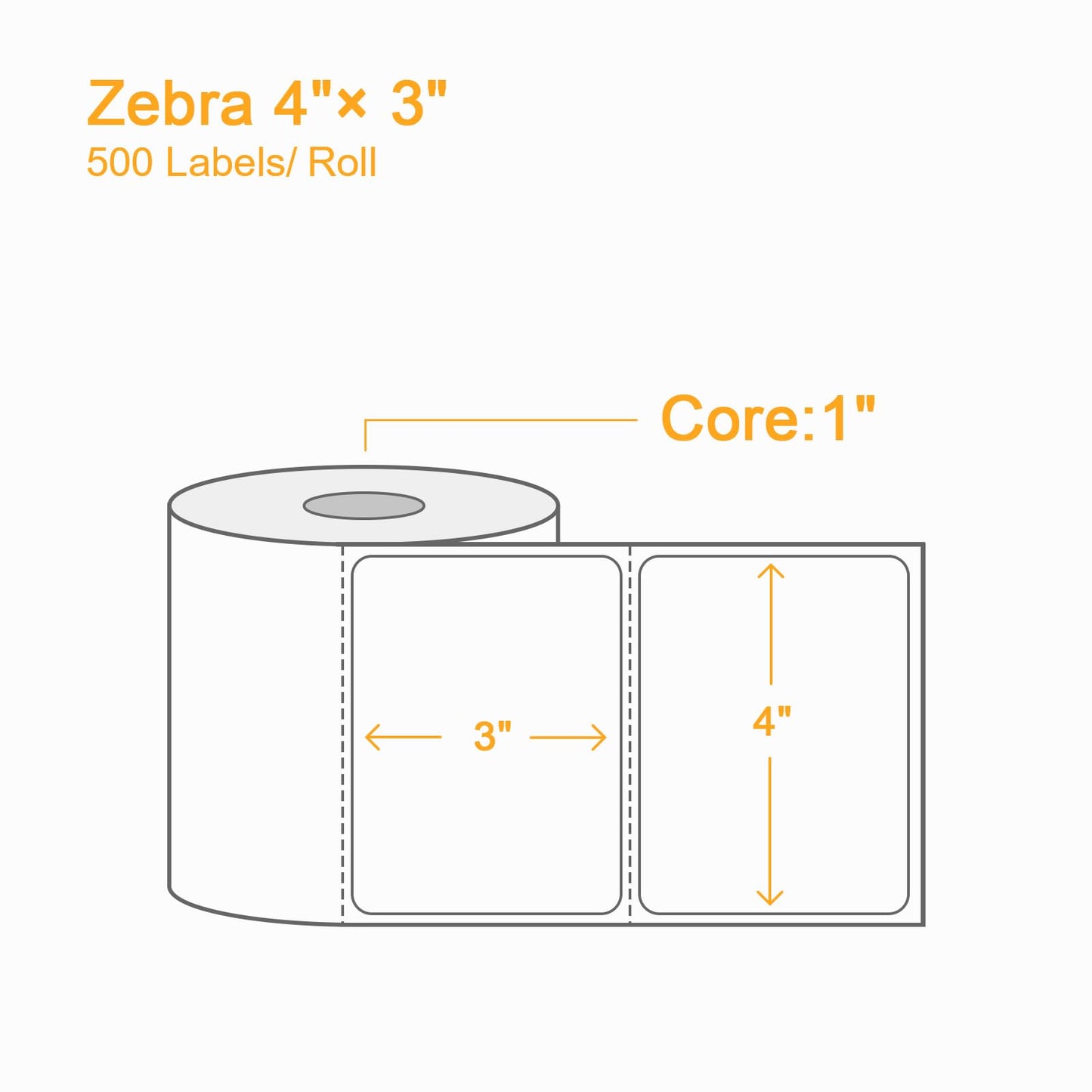 (6000 Labels 3-Proof 1" Core) Labelebal 12 Rolls 4" x 3" Direct Thermal Label (101mm x 76mm) Multipurpose Shipping Address Mailing Barcodes Stickers Compatible for Zebra & Rollo Desktop Label Printer