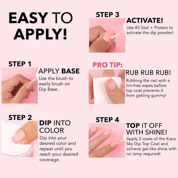 KIARA SKY Professional - Dip Manicure Nail Liquid - Long Lasting Nail Gel - Beauty Essentials Nail Design for Nail Art - Dip Liquids for Nails Repair Treatment 0.5 fl oz, Essentials Kit Steps 1-4
