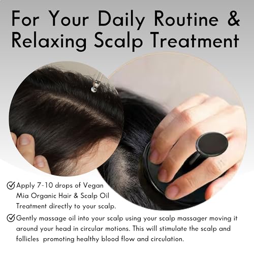 Vegan Mia USDA Organic Rosemary Oil for Hair Growth with Castor Oil & More - Scalp Oil Treatment & Intense Nourishment to Get Healthier, Thicker & Shiny Hair Naturally, 1 fl oz Bottle