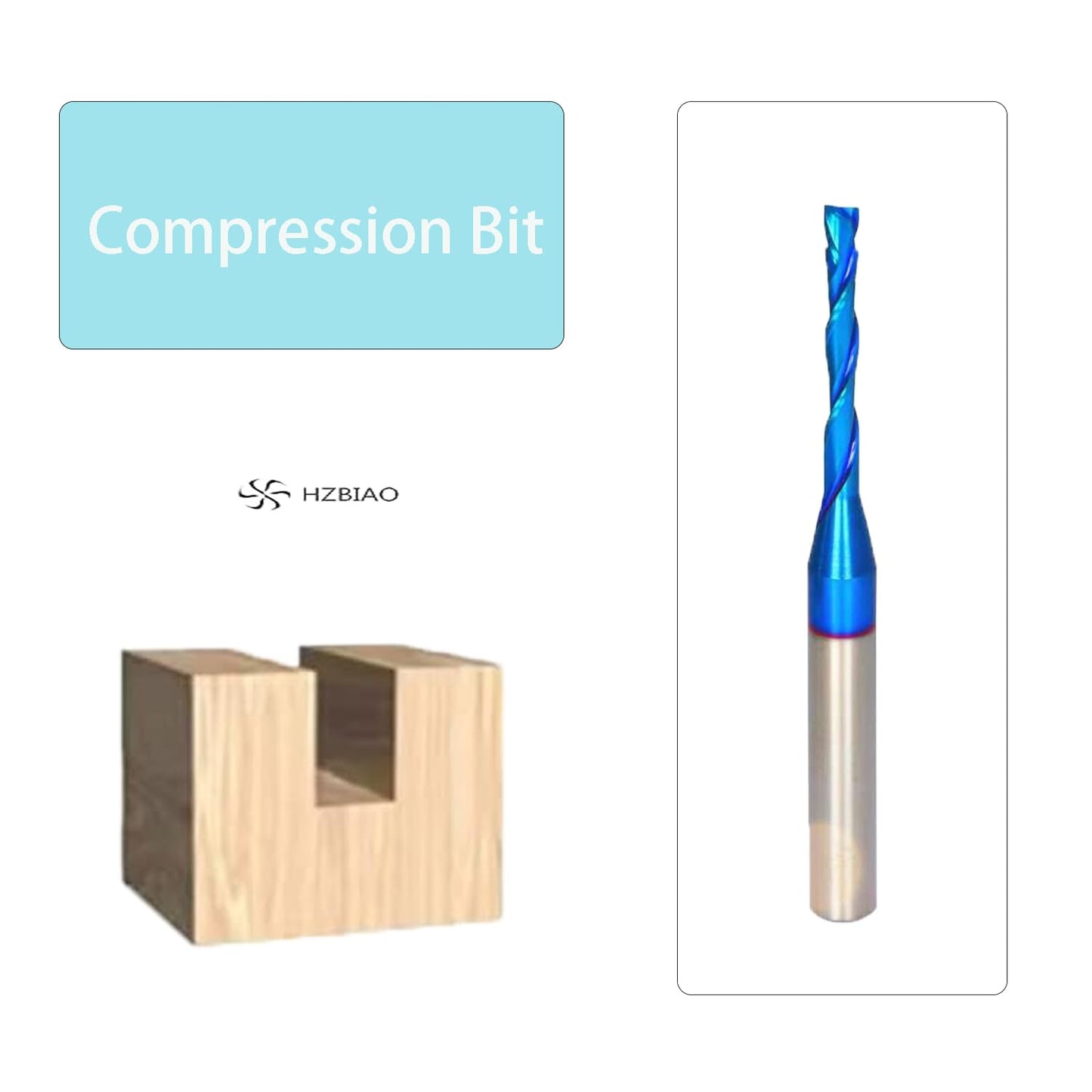 5PCS Spiral Router Bits Up&Down Compression Bit 1/8 inch Cutting Diameter 1/4 inch Shank Solid Carbide CNC End Mill for Wood Carving UDF58