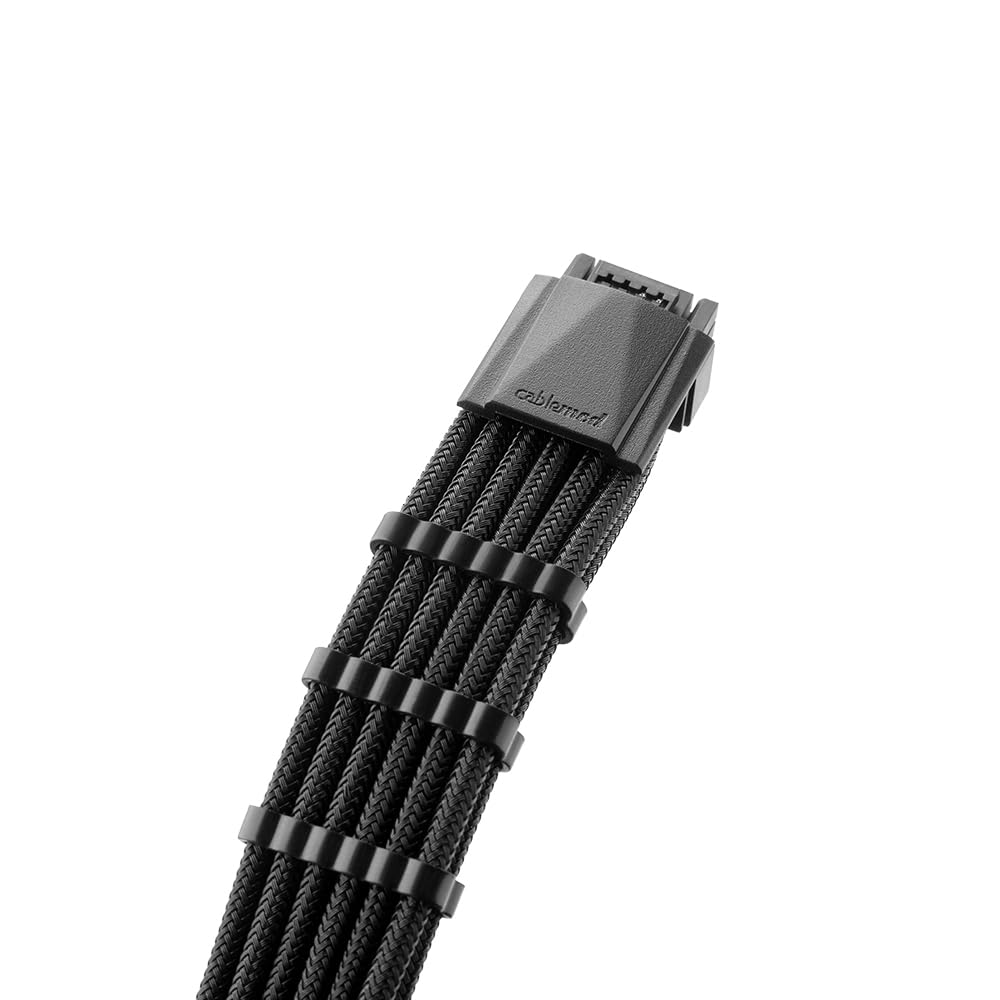 CableMod RT-Series Pro ModMesh Sleeved 12VHPWR StealthSense Dual Cable Kit for ASUS/Seasonic/Phanteks (Black)