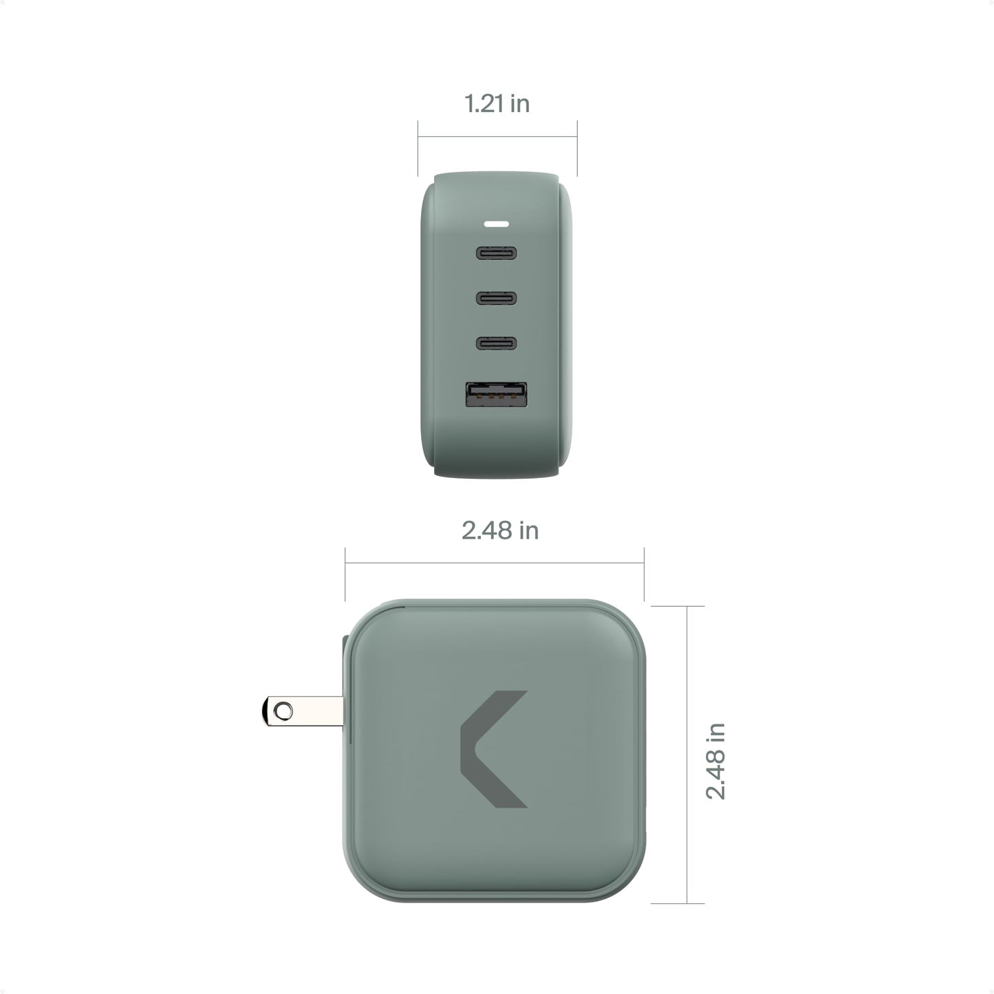 Clemm Core 100W GaN USB-C Charger, 4-Port Fast Charging Adapter with PPS, 3 USB-C & 1 USB-A for MacBook Pro, iPhone 16/15/14, iPad, Samsung Galaxy S24/S23 & More