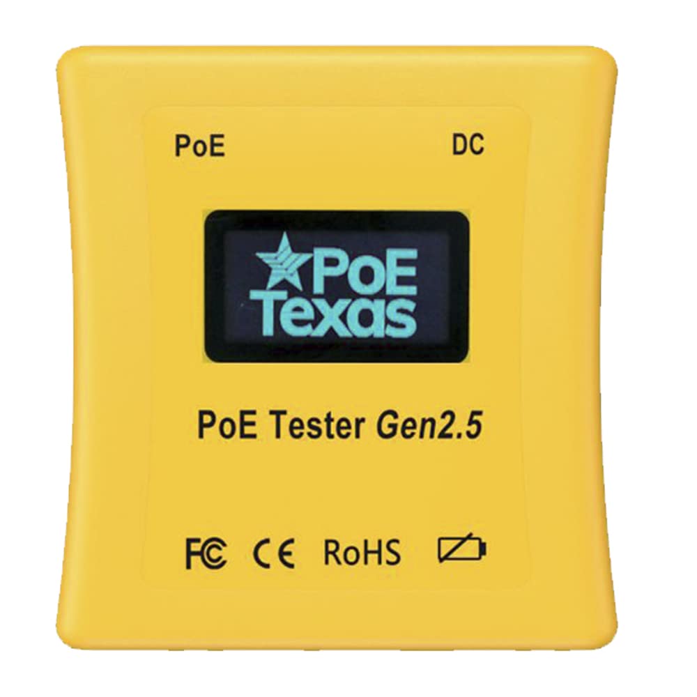 PoE Tester Gen2.5 by PoE Texas - Power Over Ethernet Tester to Determine Voltage, Current and Power Consumption on Network Cable - Identify PoE and Troubleshoot Connection Problems, No Battery Needed