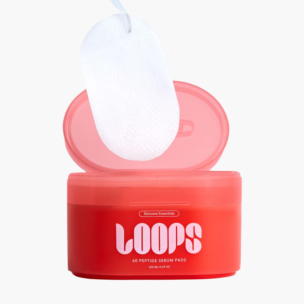 LOOPS Peptide Serum - Firm, Fortify, and Fight Fine Lines - Anti-Wrinkle and Moisturizing Skincare - Pre-soaked Veocell Embo Pad - With Peptide Complex to Rejuvenate and Prejuvenate - Face Serum Pads