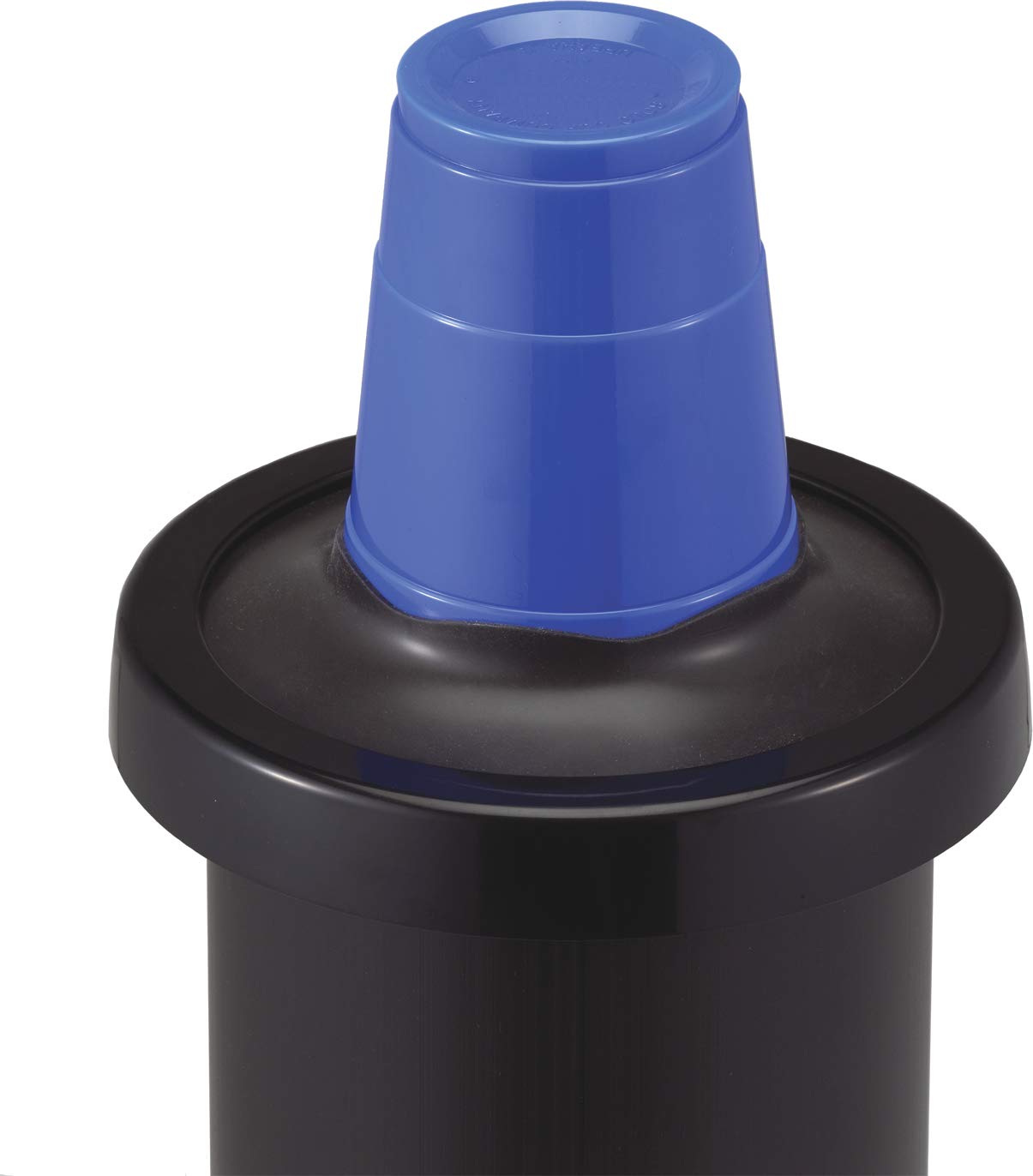 San Jamar One-Size-Fits-All Ez-Fit In-Counter Cup Dispenser Fits 8-46 Oz Cups with Interchangeable Gaskets for Restaurants, Dining Halls, and Fast Food, Plastic, 23.25 Inches, Black
