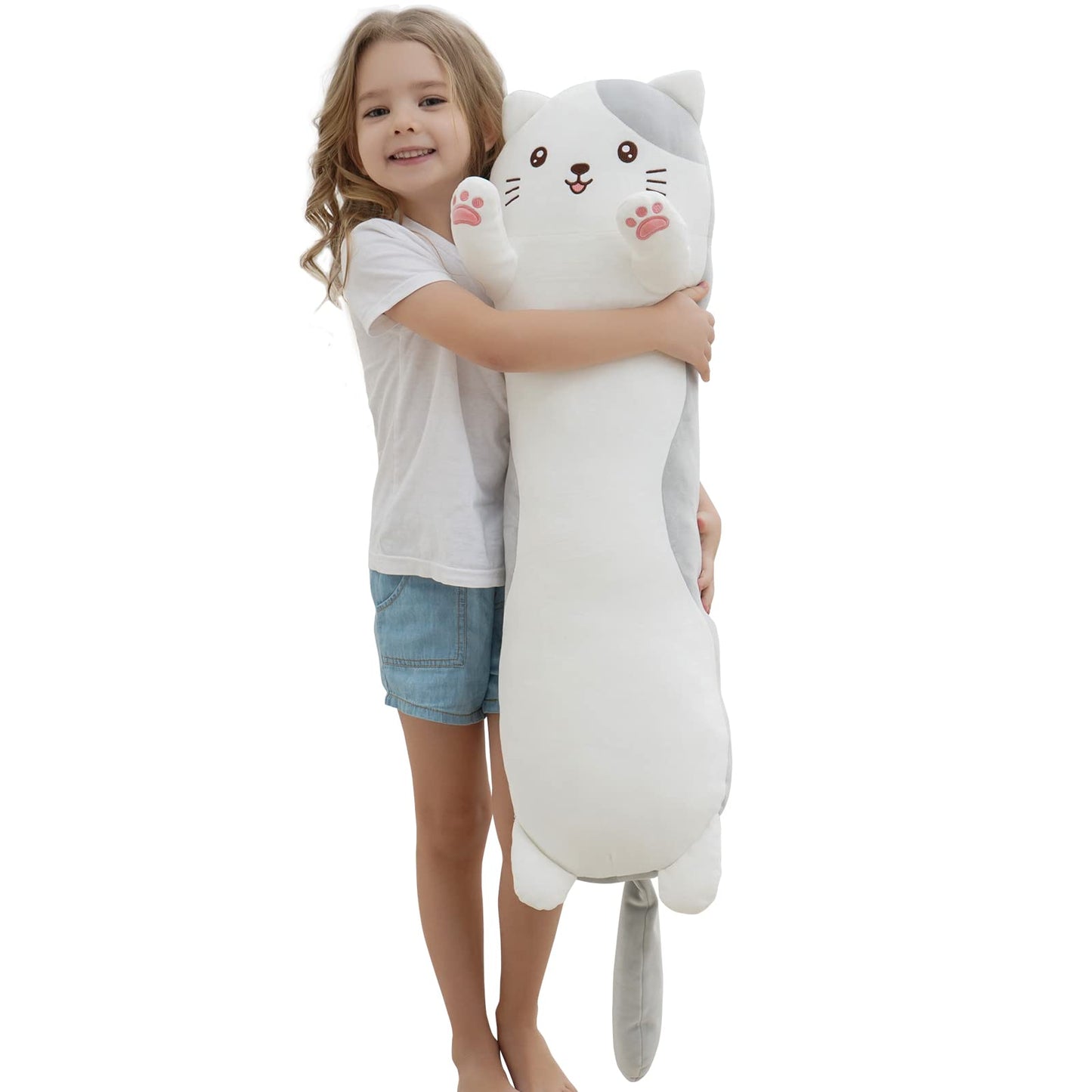 Dalmao 36" Cat Stuffed Animal, Soft Long Pillow Doll Cute Cartoon Kitten Plush Body Pillow Plushies Toy Gift for Kids, Girls, Birthdays, Valentine's, Christmas