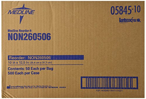 Medline Deluxe Dry Disposable Washcloth, 10" x 13", White, 50 Count (Pack of 10)