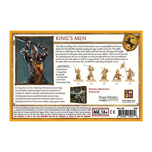 CMON A Song of Ice and Fire Tabletop Miniatures Game Baratheon King's Men Unit Box (Multilingual Edition) - Strategy Game for Adults, Ages 14+, 2+ Players, 45-60 Minute Playtime, Made