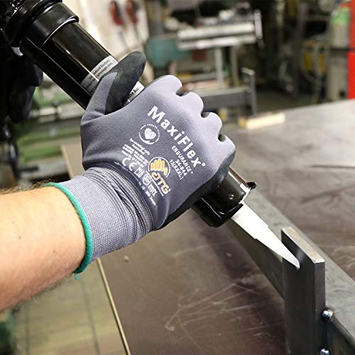 MaxiFlex 34-874 Ultimate - Nylon Micro-Foam Nitrile Grip Gloves - Black/Gray - X-Large - 12 Pairs (Dozen)