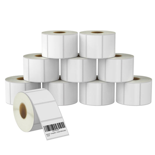 BETCKEY - 3" x 2" (76 mm x 51 mm) Multipurpose & Shipping Labels Compatible with Zebra & Rollo Label Printer,Premium Adhesive & Perforated [10 Rolls, 7500 Labels]