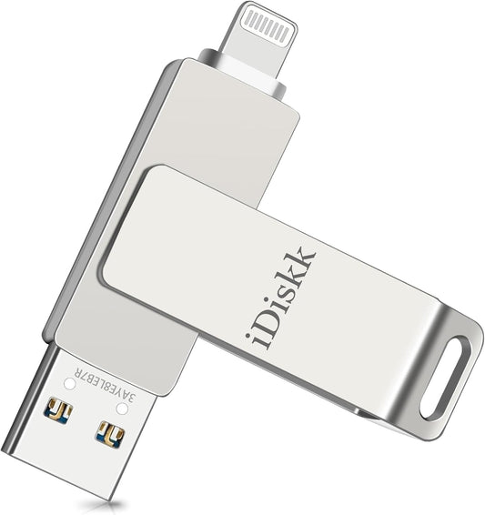 APP-LE Mfi Certified 128GB iDiskk iPhone Flash Drive for Photos and Videos Photo Stick iPhone Flashdrive USB Storage iPad iPhone Photo Saver Memoty Mac,iPad,PC Thumb Drive Auto Backup