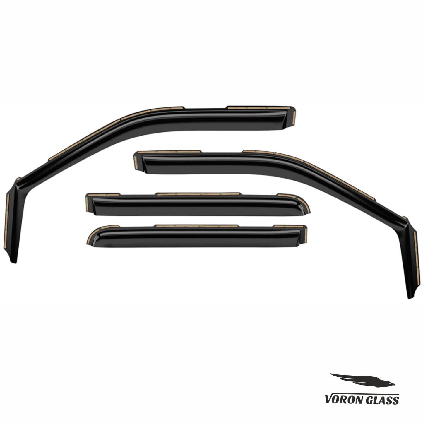 Voron Glass in-Channel Extra Durable Rain Guards for Ford F250 to F550 Super Duty 2017-2022 Crew Cab, Window Deflectors, Vent Window Visors, 4 Pieces - 200289