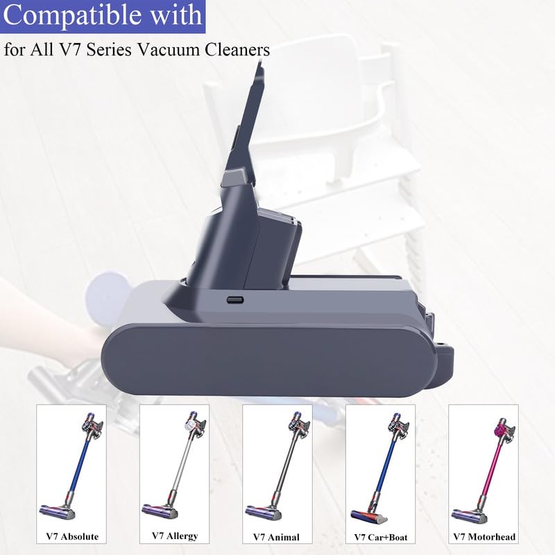Lasica Compatible with Dyson V7 SV11 Replacement Battery, Compatible with Dyson V7 Series - V7 Motorhead, V7 Animal, V7 Absolute, V7 Allergy, V7 Trigger Cordless Stick Vacuum Battery