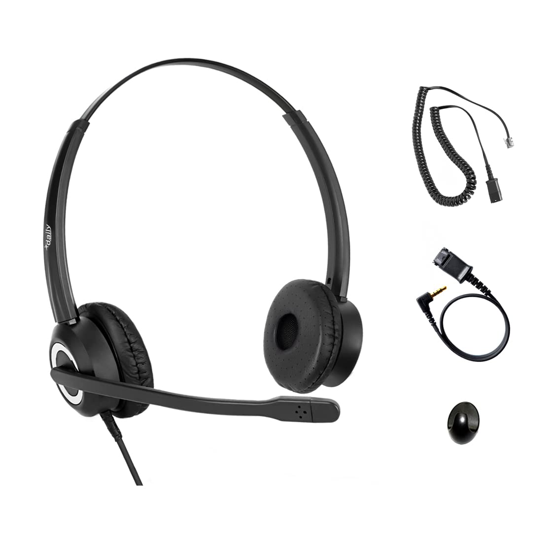 Polycom Phone Headset Noise Cancelling Mic RJ9 U10P Bottom Cable Compatible with Polycom VVX, Shoretel, Nortel (Avaya) Phones