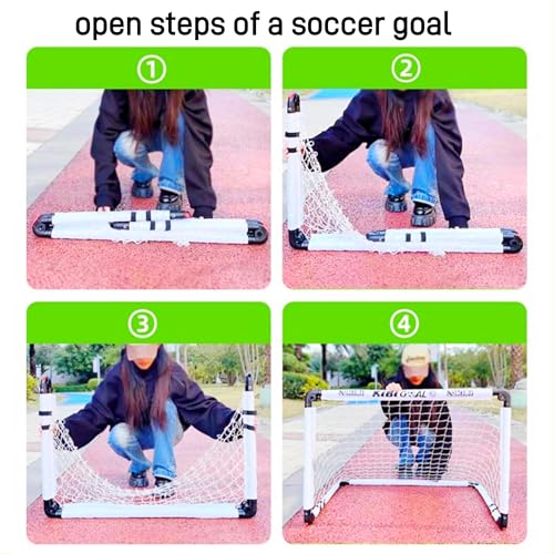 KiBiGOAL Soccer Goal, Kids Soccer Goal, Small Soccer Coals, Foldable Soccer Goals for The Backyard/Indoor/Outdoors Soccer Toy Set (90x60cm Goal +15cm Soccer)