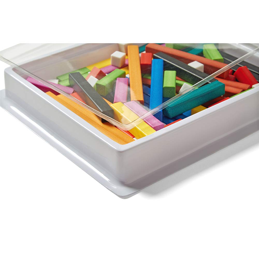 hand2mind Plastic Cuisenaire Rods with Trays, Math Manipulatives, Montessori Math Rods, Math Counters, Math Blocks, Counting Blocks, Montessori Math, Fraction Bars, Number Rods (Set of 6)