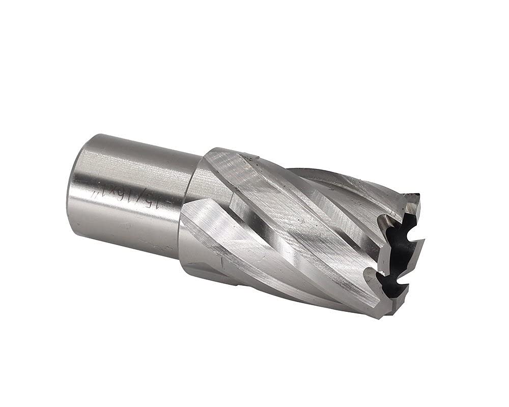 Annular Cutters Set 6pcs JESTUOUS 3/4 Inch Weldon Shank 1 Cutting Depth 1/2-1-1/16 Cutting Diameter Two Flat HSS Slugger Bits for Mag Drill Press with Pilot Pin
