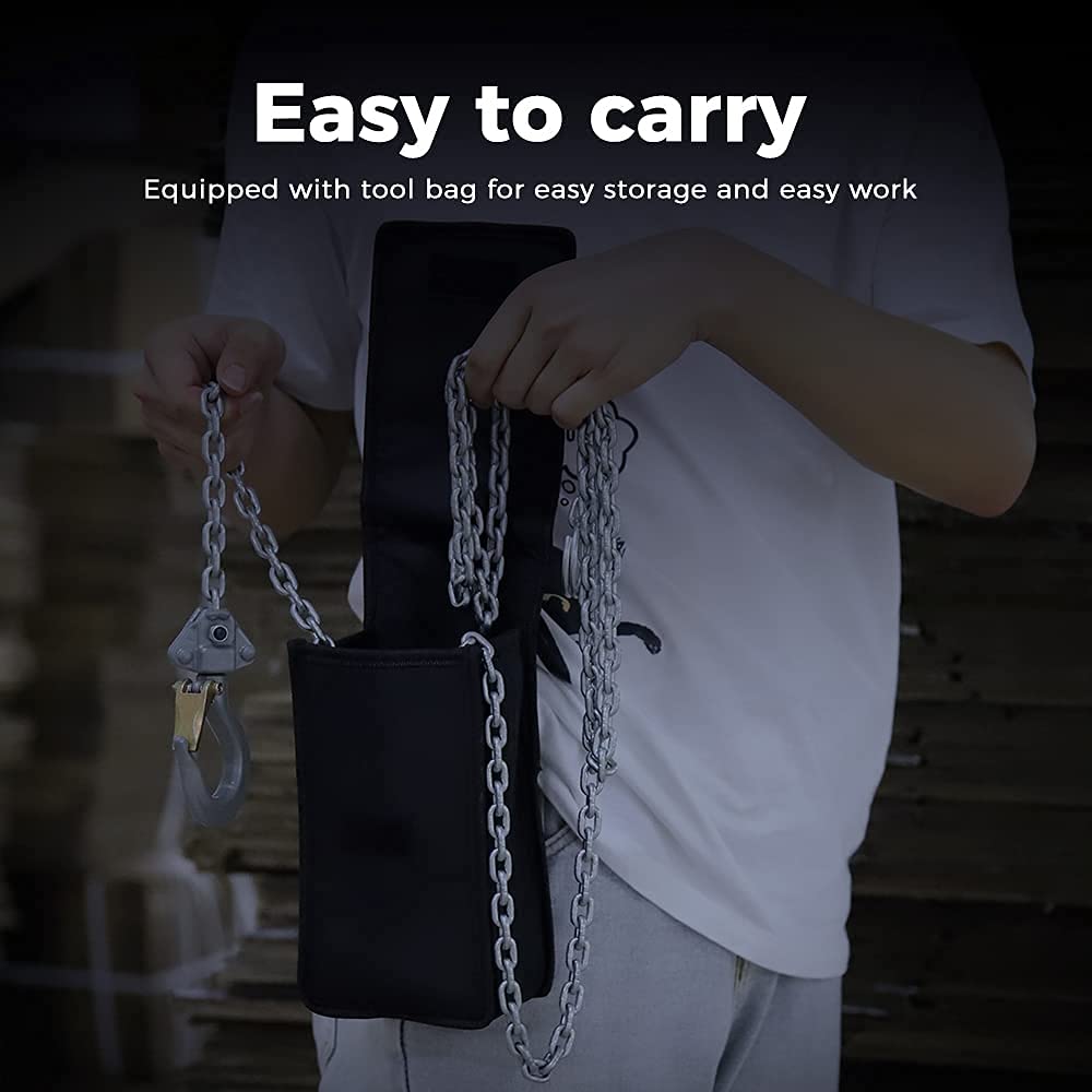 Anbull Mini Lever Chain Hoist 1100LBS/0.5T, Manual Hoist 10 FT/3M, Mini Puller Come Along G80 Chain W/Storage Bag, Aluminum Alloy Material Weighs 6.6Pounds, for Garages Warehouse Automotive Machinery