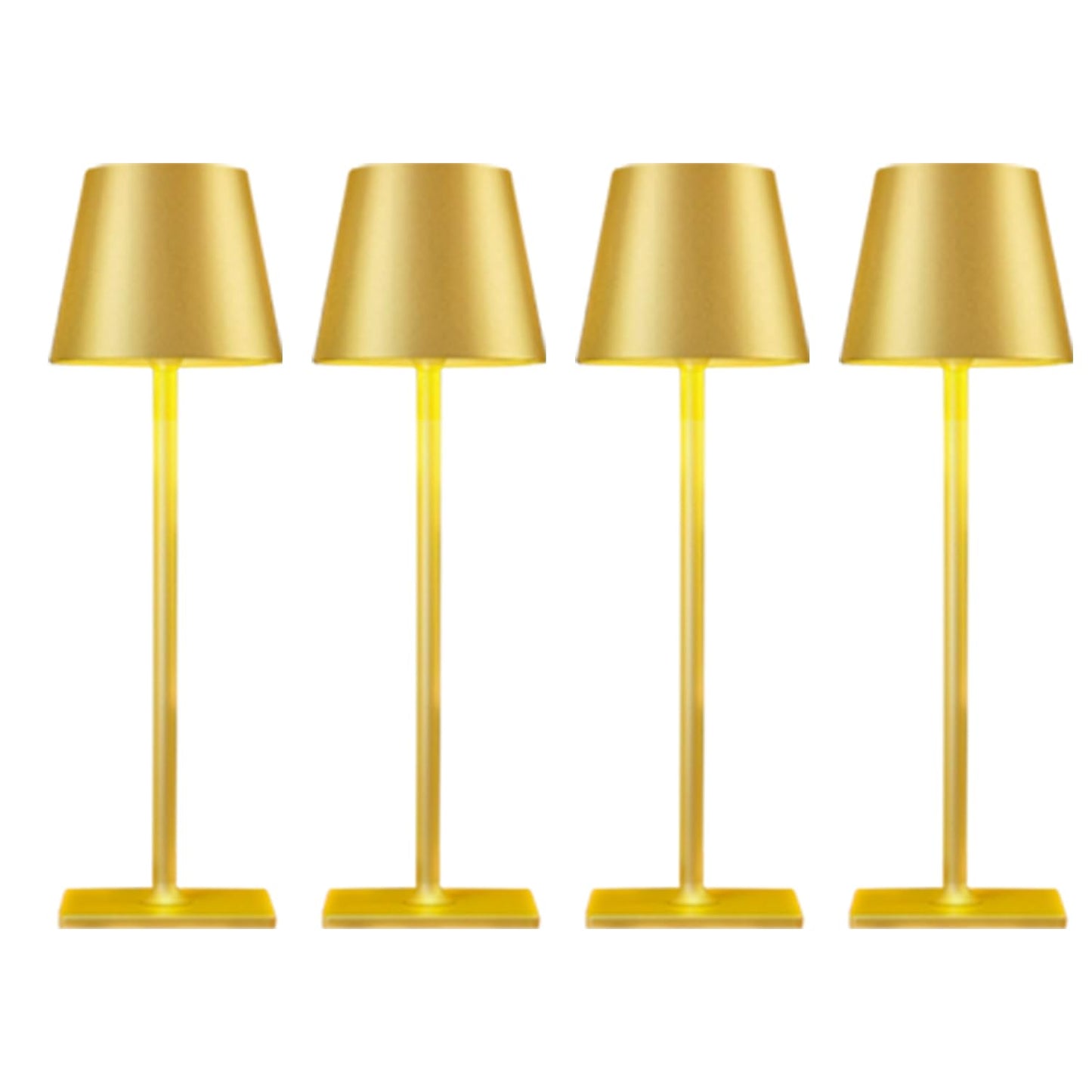 4 Pack Gold Led Cordless Table Lamps-Rechargeable Lamp Set of 4,Tabletop Lighting Outdoor Table Top Light for Restaurant Tables | Dinner | Kitchen Counter Top | Bulk of 4 Wirelss Lamps,Multi-Pack