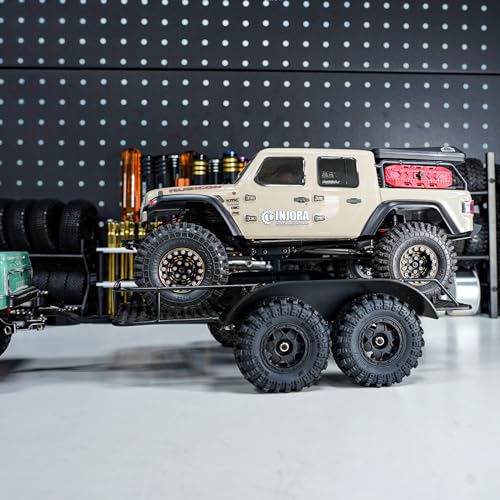 INJORA Metal Hitch Mount Trailer for Axial SCX24 Upgrade 1/24 RC Crawler