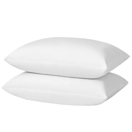 basic home® Queen Size Goose Feather & Down Bed Pillow - 100% Odorless Sleep Pillow for Neck Support & Cooling Comfort - 233TC Cotton Cover with Anti-Poke Liner Queen 20x28 inch