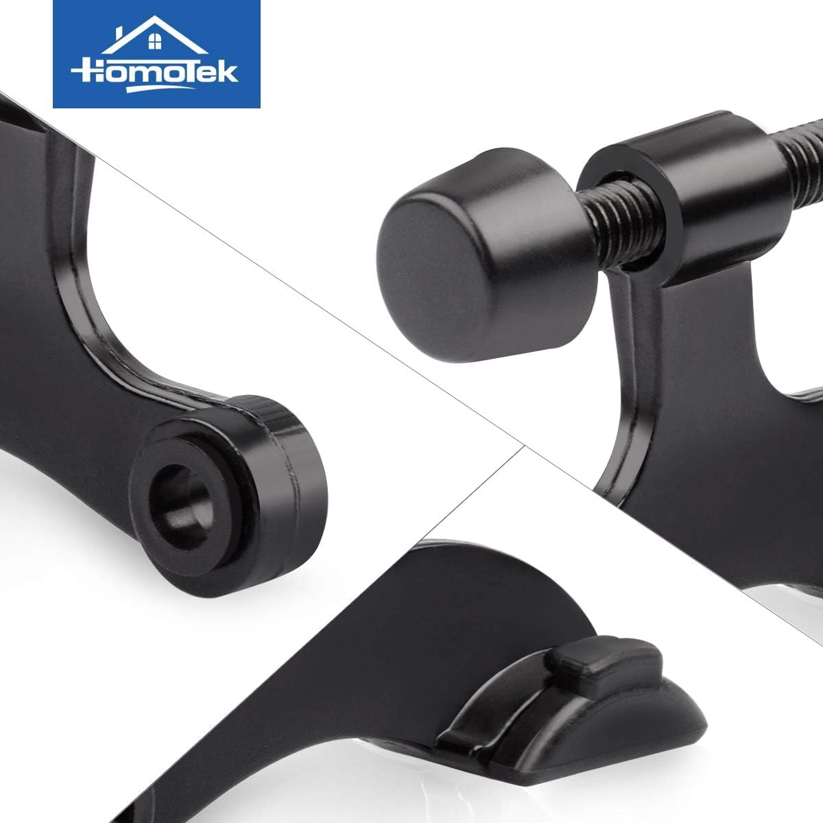 HOMOTEK 48 Pack Hinge Pin Black Door Stopper,Adjustable Deluxe Heavy Duty Door Stopper 2-1/2"x1-3/4,with Black Rubber Bumper Tips