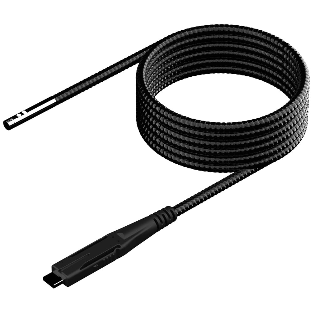 Klein Tools 69473 Borescope, 9 mm 10-Foot Armored Waterproof Gooseneck Snake, LED Lights, Endoscope Digital Inspection Camera for Android Phones