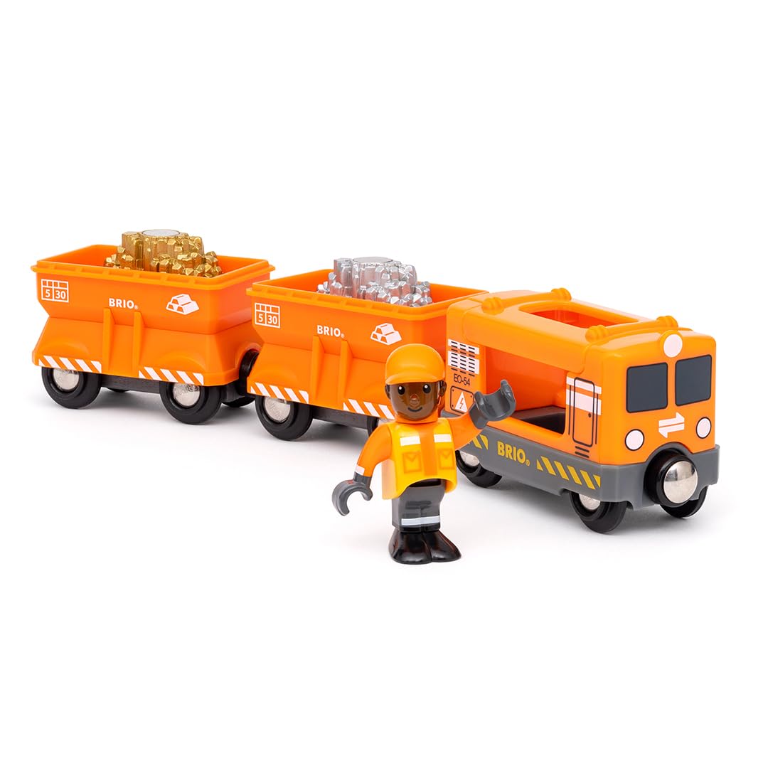 BRIO World – 36049 Gold Cargo Train | Toy Train Set for Kids Aged 3 Years Up