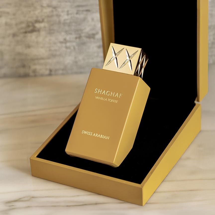 Swiss Arabian Shaghaf Vanilla Toffee - Arabian Perfume for Men and Women - Unisex Eau de Parfum - Dubai Long Lasting Perfume - Travel Size - 2.5 oz