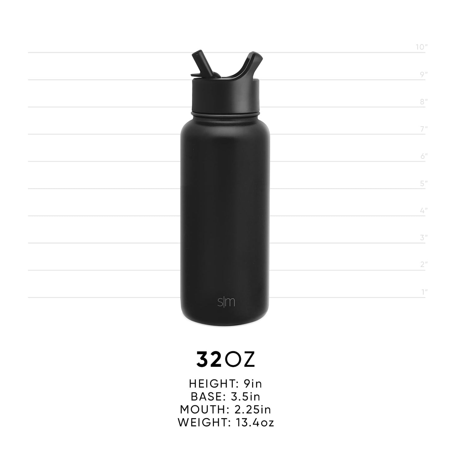 Simple Modern Disney Minnie Mouse Water Bottle with Straw Lid Vacuum Insulated Stainless Steel Metal Thermos | Gifts for Women Leak Proof Flask | Summit Collection | 32oz | Minnie Mouse on Blue