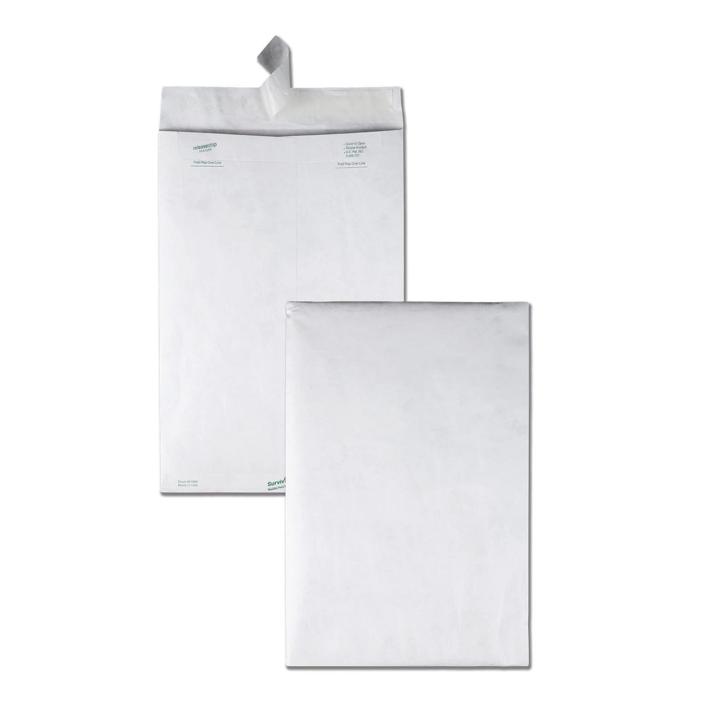 Quality Park QUAR1660 Survivor 10 x 15 Tyvek Catalog Mailer with Self Sealing Closure, 14 lb Puncture, Tear and Moisture Resistant DuPont Tyvek Envelopes, 100 per Box (R1660),White