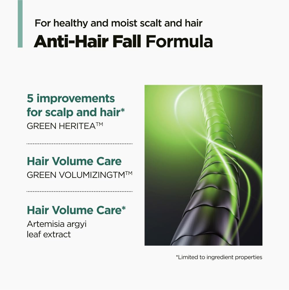 AMOS PROFESSIONAL The Green Tea Moisturizing Pack - Scalp Treatment for Thinning Hair, Korean Hair Mask, Strengthening, All Hair Types, 8.4 fl.oz