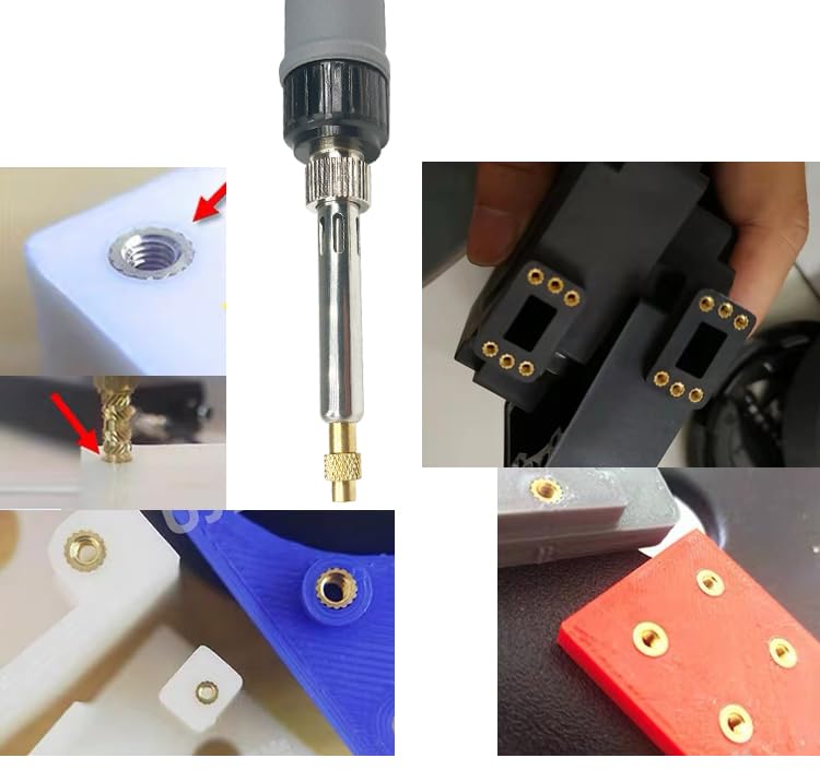 Heat Set Insert tip Tool Vertical Heat Pressing Machine Heat Brass Inserts 3D Printing Thread Knurled Nut M2 M2.5 M3 M4 M5 M6 (Heat Set Insert Tool)