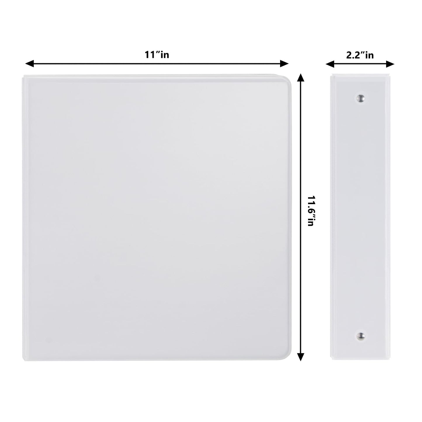 COMIX Sturdy 3 Ring Binder 1.5 inch with Clear View Cover, 1-1/2" Round Ring View Binder, PVC-Free, 300 Sheets Capacity of US Letter Size Paper, Office ＆ School Supplies, 6 Pack (White)