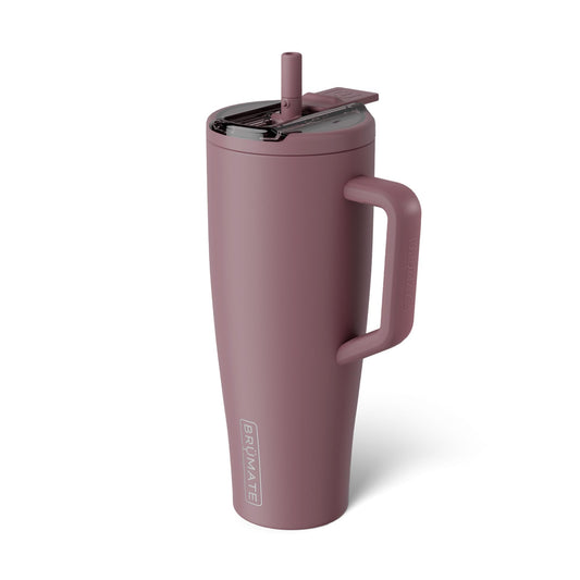 BrüMate Era Flip 40oz Tumbler with 100% Leakproof Covered Straw Lid | Hygienic Covered Straw | Insulated Stainless Steel Water Bottle with Handle | Cup Holder Friendly | BPA-Free (Rose Taupe)