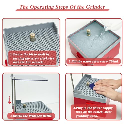 Stained Glass Grinder, Portable Glass Grinder Art Grinding Tool with 5/8" Diamond Grinder Bit