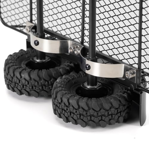 INJORA Metal Hitch Mount Trailer for Axial SCX24 Upgrade 1/24 RC Crawler