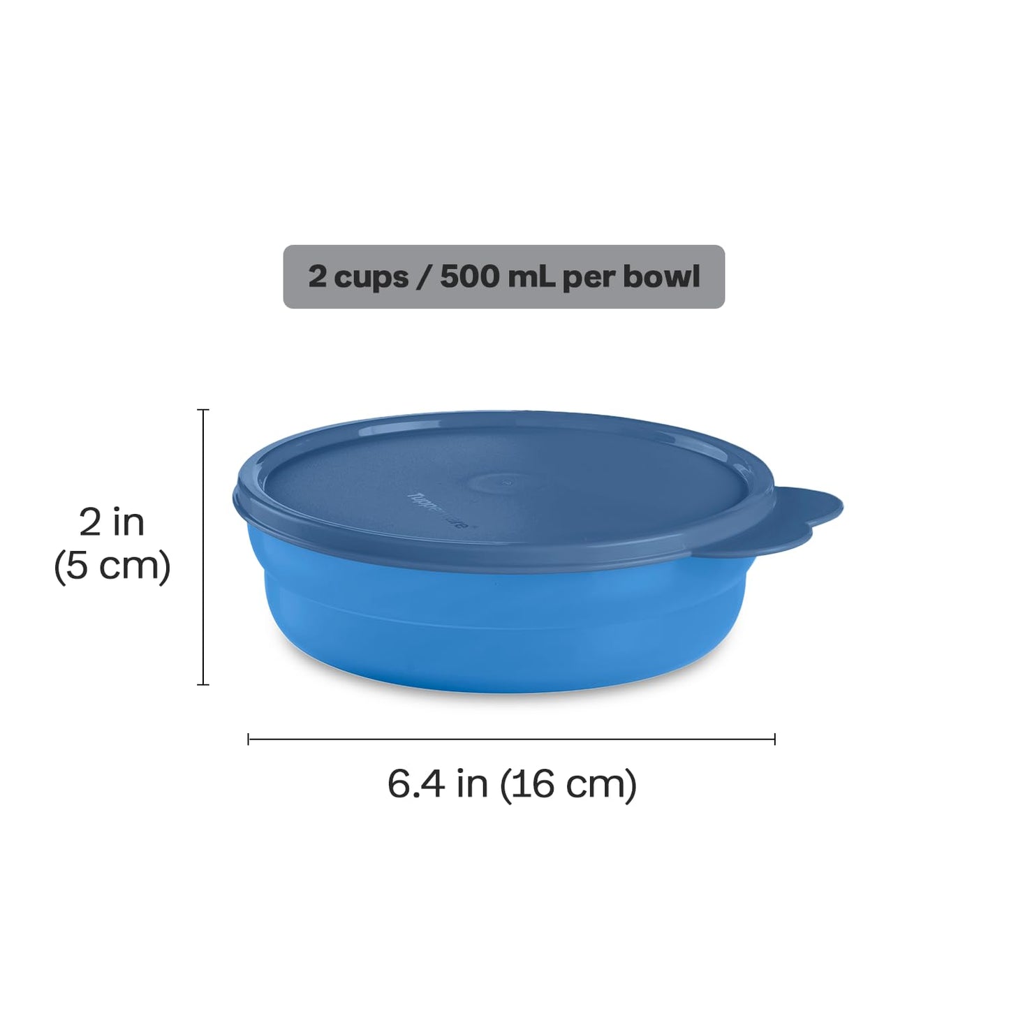 Tupperware Microwave Reheatable Cereal Bowls Set, Dishwasher Safe and BPA Free (4 Bowls, 4 Lids)