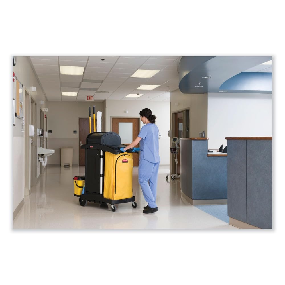 Rubbermaid Commercial High Capacity Vinyl Janitorial Cleaning Cart Bag Waste/Trash/Laundry/Linen Collection for Restraurant/Café/Office/School/Motel/Facility 34 Gallon Yellow