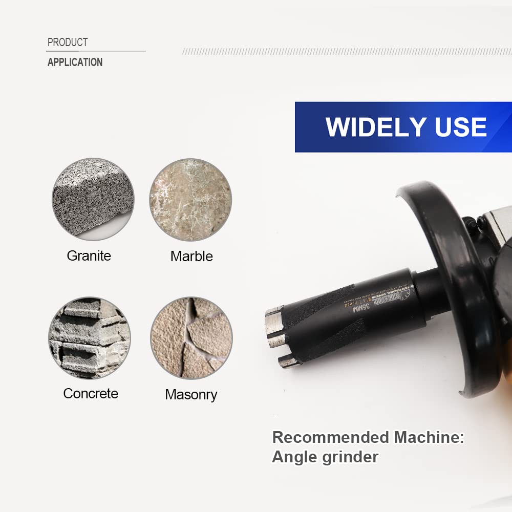 SHDIATOOL Diamond Core Drill Bits 3 Inch for Hard Stone Concrete Marble Granite Brick Laser Welded Dry or Wet Hole Saws 75mm