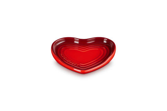 Le Creuset Cerise Stoneware Heart Shaped Spoon Rest, 5.25"