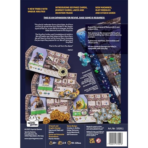 Revive: Call of The Abyss Board Game Expansion - Enhance Your Game with New Tribes and Scyphoz Cards! Strategy Game for Kids & Adults, Ages 14+, 1-4 Players, 60-90 Min Playtime, Made by Aporta Games