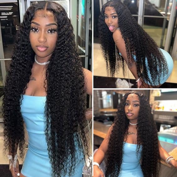 22 Inch Lace Front Wigs Human Hair 13X6 Deep Wave Lace Front Wigs Human Hair Pre Plucked Glueless HD Lace Front Wigs 200 Density Deep Curly Lace Frontal Wigs Human Hair for Women Natural Color