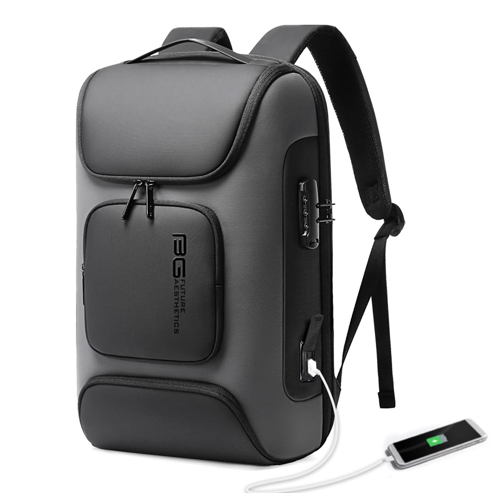 BANGE Business Laptop Backpack Fit for 15.6 INCH,Travel Backpack with USB Charging Port,Men Travel Backpack with Water Bottle Holder for Men and Women…