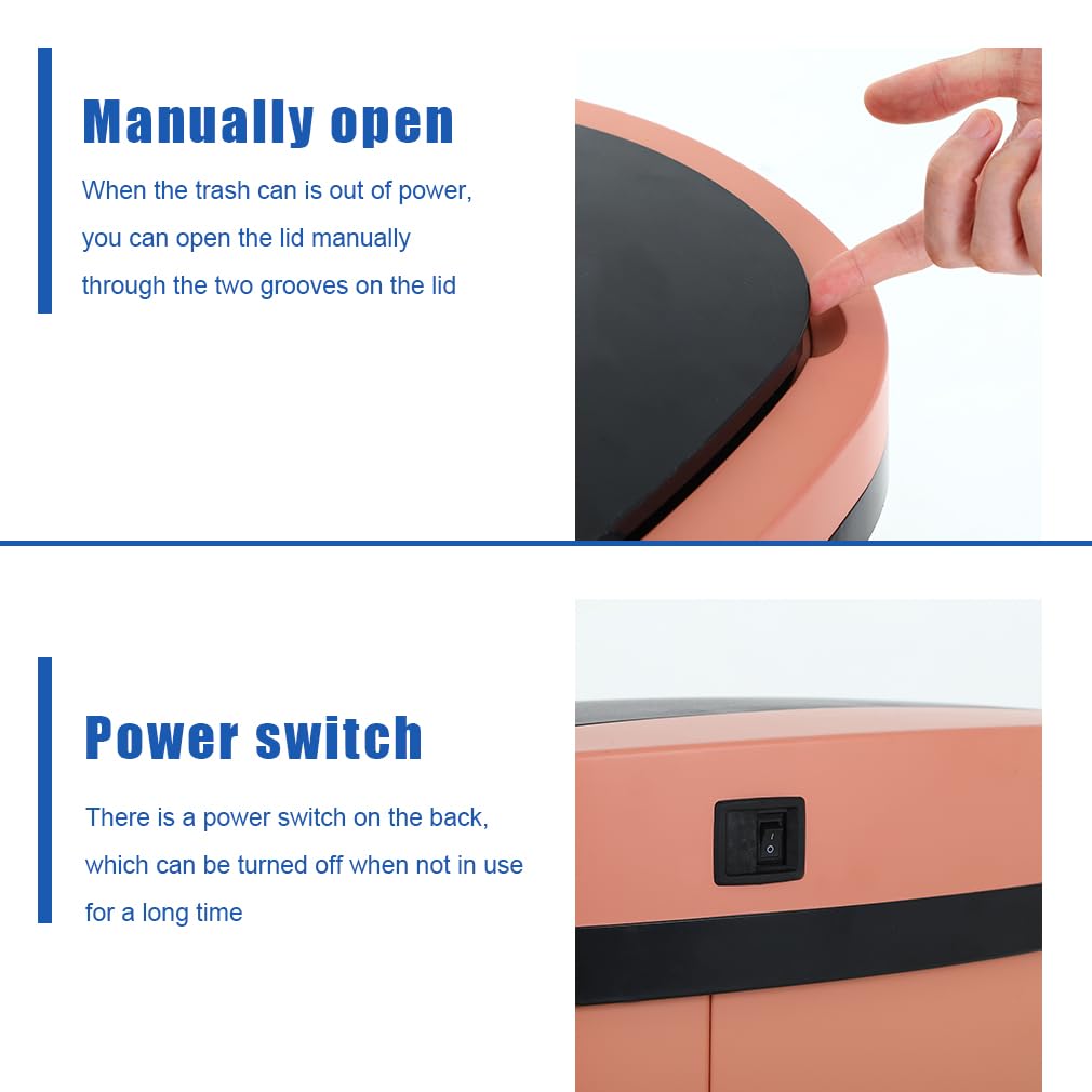 FDW Garbage Can 13 Gallon 50 Liter Kitchen Trash Can for Bathroom Bedroom Home Office Automatic Touch Free High-Capacity with Lid Brushed Stainless Steel Waste Bin
