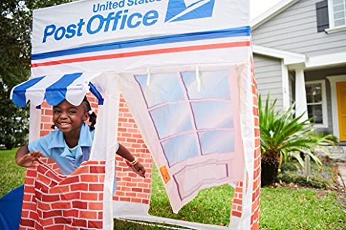 Kid Trax USPS Play Tent for Kids, Tent House for Kids, Large Front and Rear Openings, Mail Collection Box, Includes Carrying Case, Mail Truck or Carrier Accessory, Kids Play House, Post Office Toys