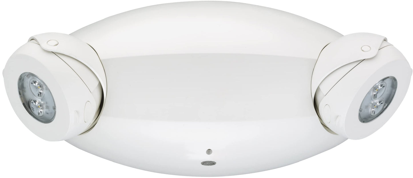 Lithonia Lighting Quantum LED Emergency Lights for Business, Manual Testing, 2-Head Fixture, 640 Lumens, White (ELM4L)