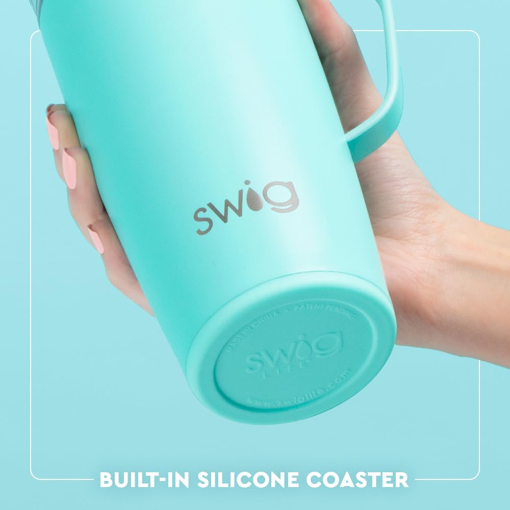 Swig Life 22oz Travel Mug, Insulated Tumbler with Handle and Lid, Travel Coffee Mug, Cup Holder Friendly, Stainless Steel 22 oz Tumbler, Reusable Insulated with Lid (Secret Garden)